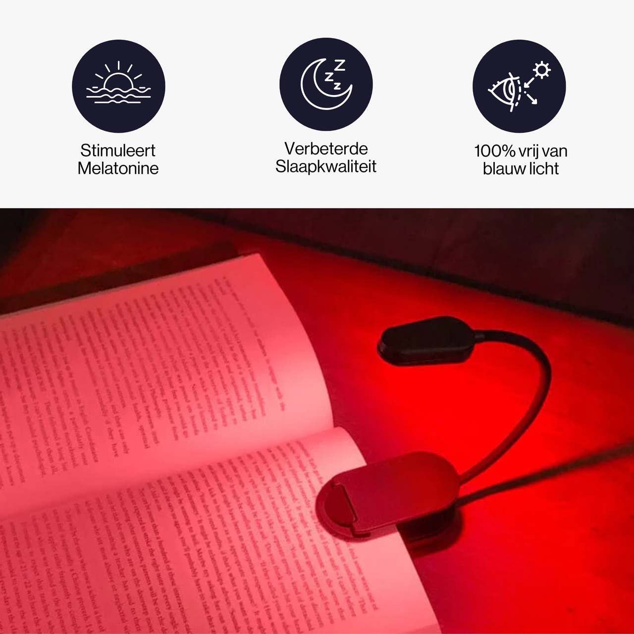 Lámpara de lectura de luz roja