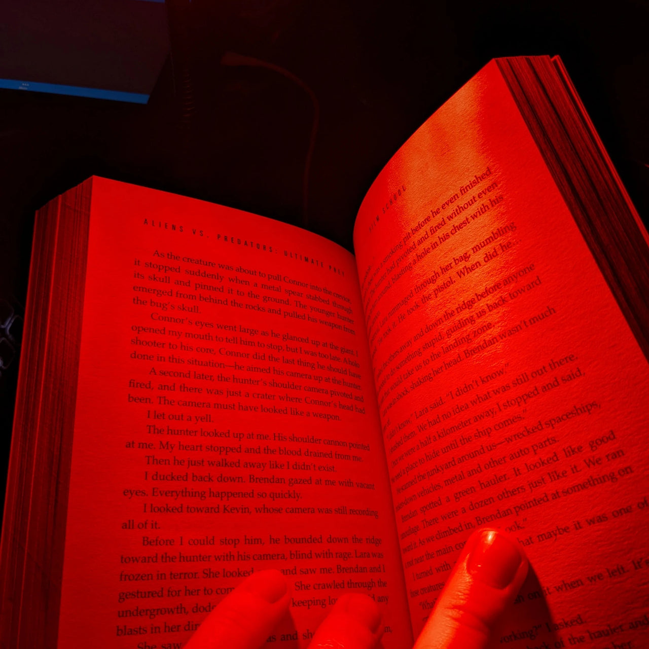 Lámpara de lectura de luz roja
