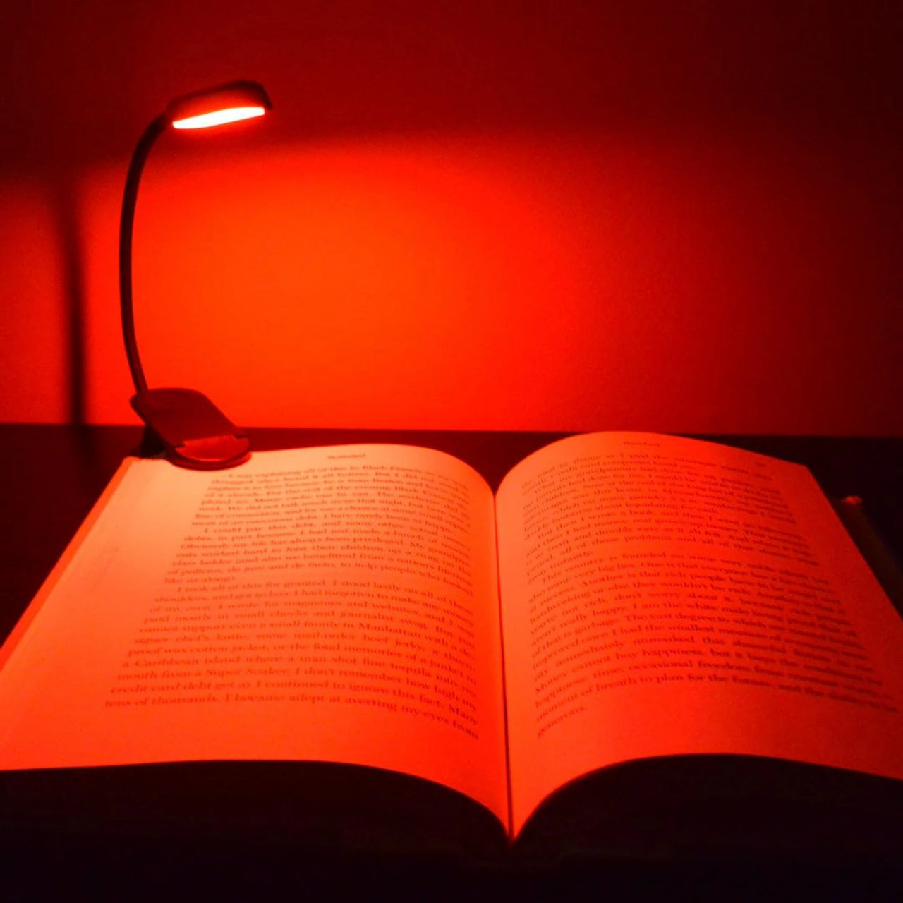 Lámpara de lectura de luz roja